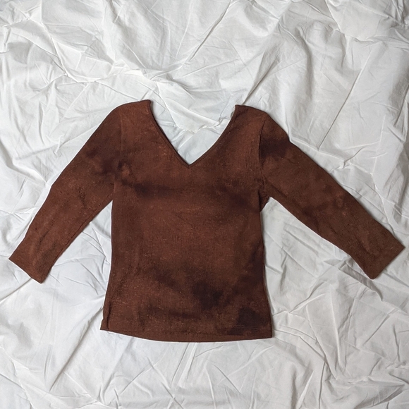 y2k tie dye effect v-neck top - Picture 2 of 3